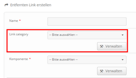 Links Menuauswahl Konfig