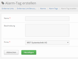 Alarm-Tags neu