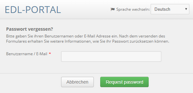 Passwort anfordern