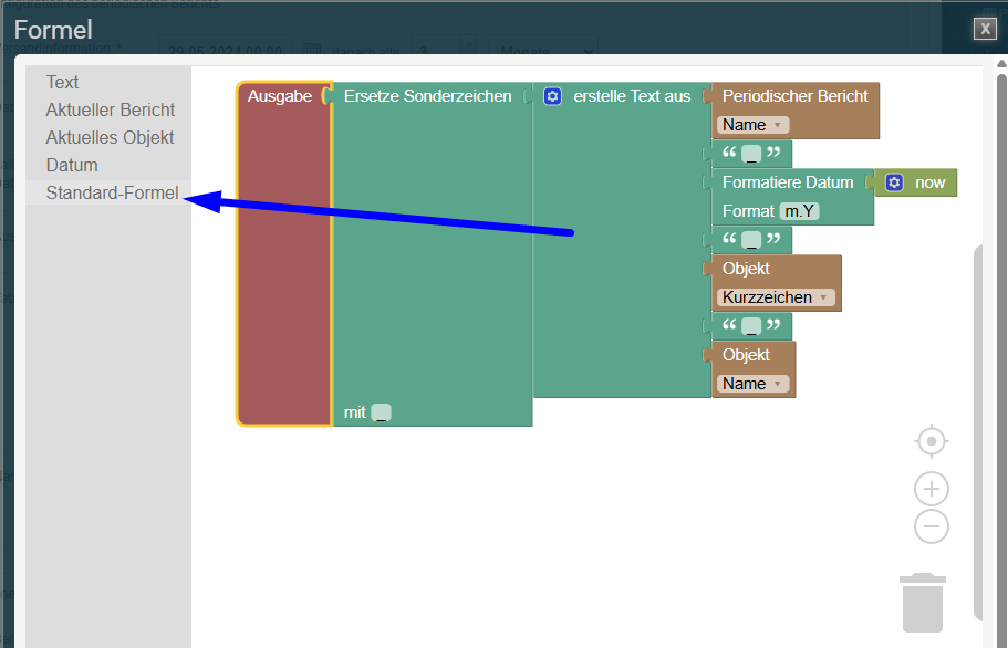 Period. Bericht konfigurieren_Namensgeberformel