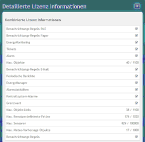 Lizenzinfos Details