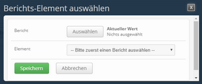 Dashboard Bericht Konfig Auswahl