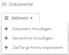Dokumente Aktionen